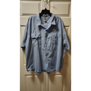 Haband Travelers 4X Light Blue Pearl Snap Long Sleeve Button-Up Shirt